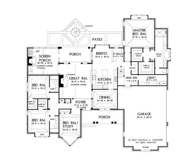 Craftsman Floor Plan - Main Floor Plan #929-848
