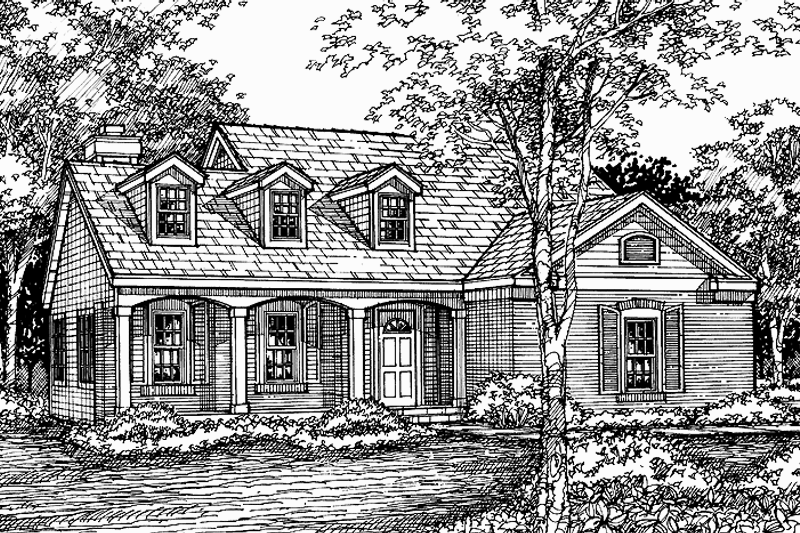 Architectural House Design - Country Exterior - Front Elevation Plan #320-632