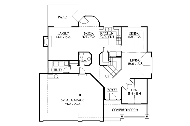 Dream House Plan - Floor Plan - Main Floor for Craftsman House Plan #132-295 - 4 bed, 2.5 bath