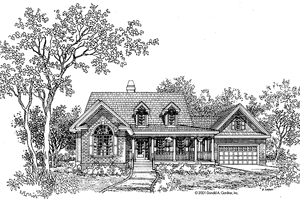 Exterior - Front Elevation 3 for Country House Plan #929-637 - 3 bed, 2 bath