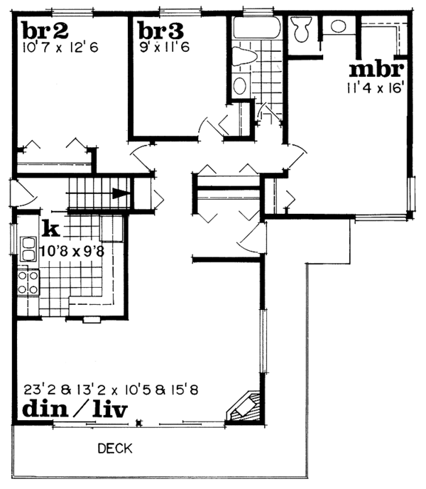 Architectural House Design - Country Floor Plan - Main Floor Plan #47-952