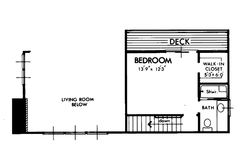 Dream House Plan - Floor Plan - Upper Floor for Cabin House Plan #320-1221 - 3 bed, 2 bath