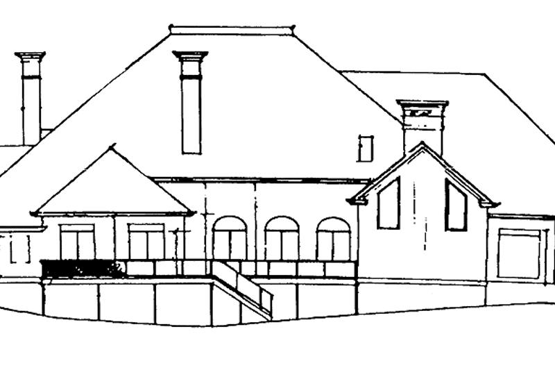 Home Plan - Exterior - Rear Elevation for Classical House Plan #429-142 - 4 bed, 3 bath