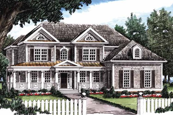 Exterior - Front Elevation 4 for Classical House Plan #927-645 - 5 bed, 4.5 bath