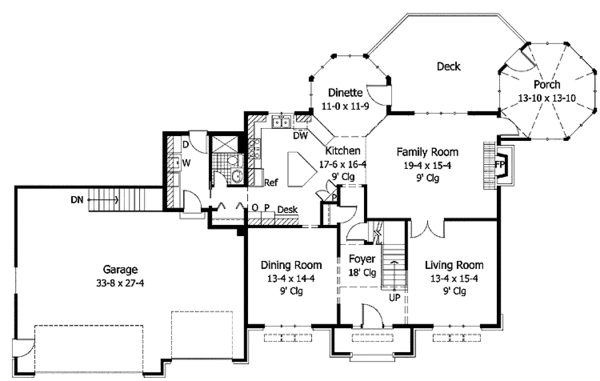 Architectural House Design - Traditional Floor Plan - Main Floor Plan #51-891