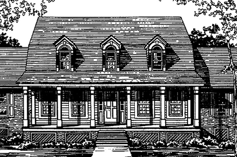 House Blueprint - Country Exterior - Front Elevation Plan #30-266