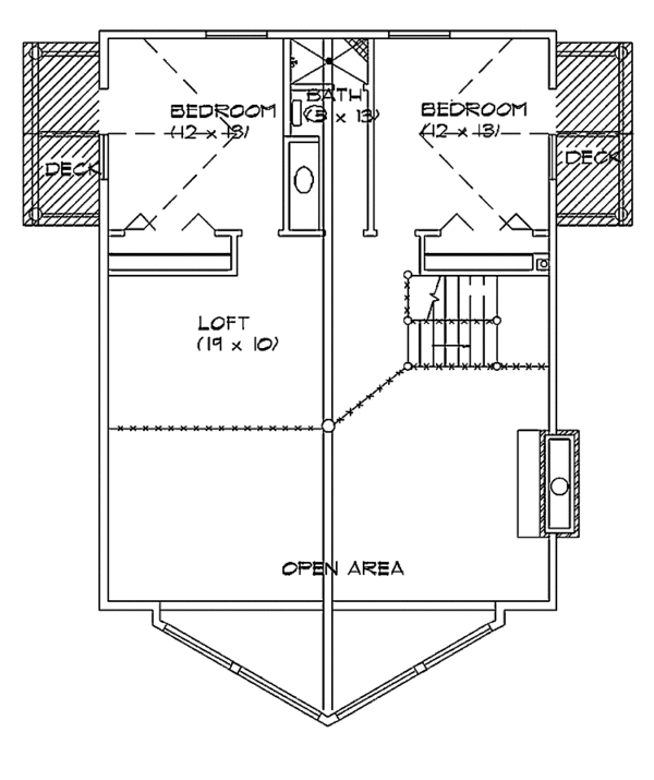 House Design - Contemporary Floor Plan - Upper Floor Plan #945-1