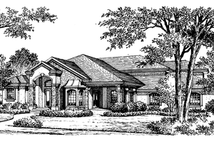 House Design - Exterior - Front Elevation for Mediterranean House Plan #417-752 - 4 bed, 3 bath