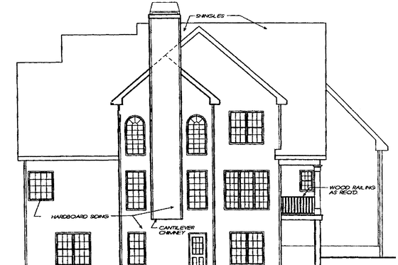 Exterior - Rear Elevation for Traditional House Plan #927-101 - 3 bed, 2.5 bath
