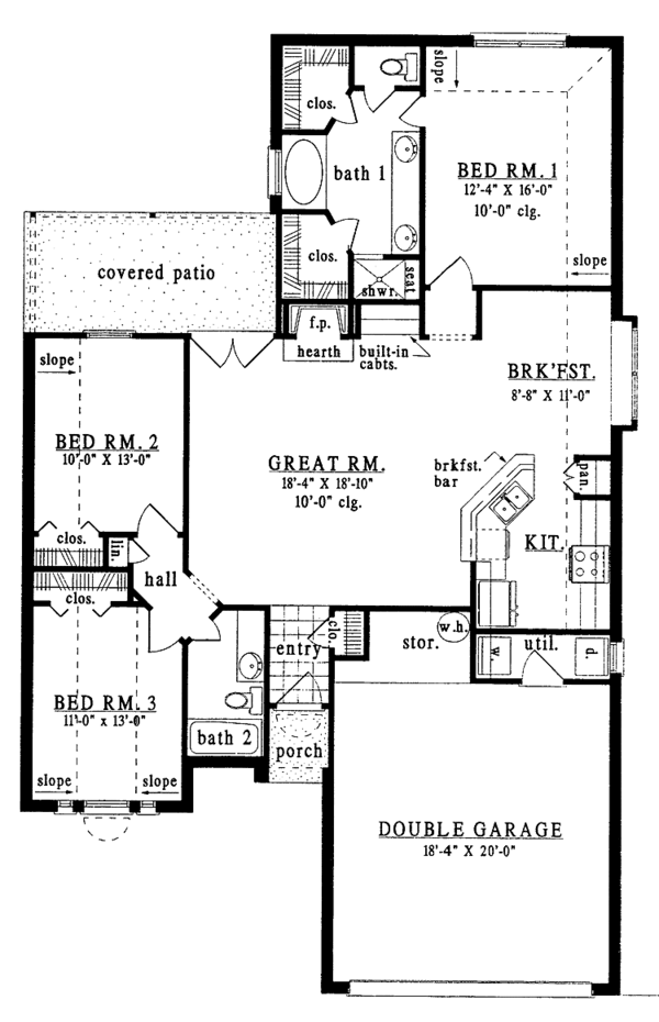 Architectural House Design - European Floor Plan - Main Floor Plan #42-495