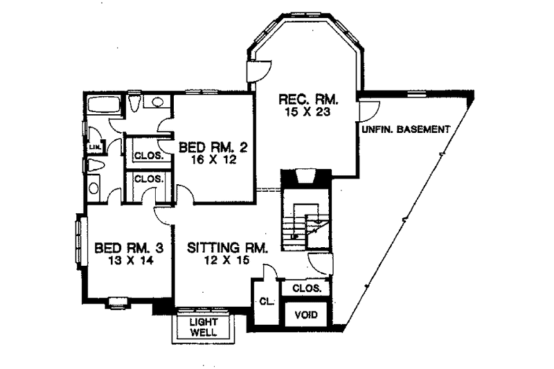 Home Plan - Floor Plan - Lower Floor for Tudor House Plan #1001-120 - 3 bed, 2.5 bath