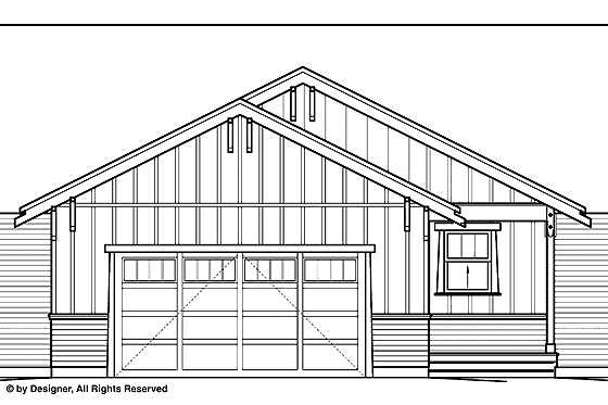 Exterior - Rear Elevation for Craftsman House Plan #895-64 - 3 bed, 2.5 bath
