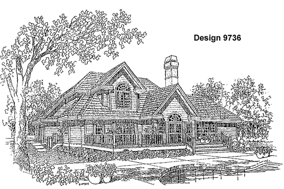 Exterior - Rear Elevation for Traditional House Plan #929-178 - 4 bed, 3 bath