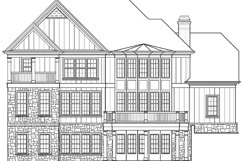 Home Plan - Exterior - Rear Elevation for European House Plan #429-302 - 5 bed, 4 bath