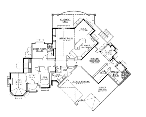 Architectural House Design - Traditional Floor Plan - Main Floor Plan #945-64