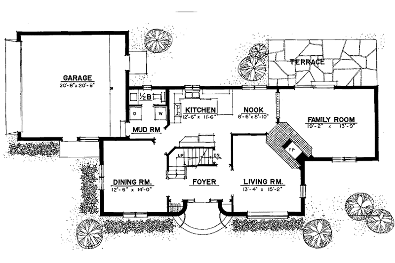 Home Plan - Floor Plan - Main Floor for European House Plan #1016-32 - 3 bed, 2.5 bath