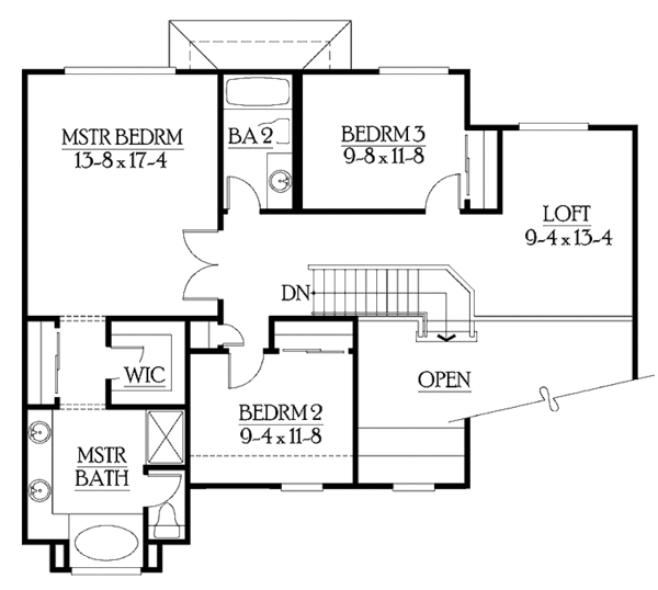Home Plan - Craftsman Floor Plan - Upper Floor Plan #132-266