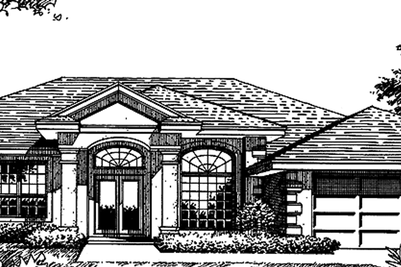 Dream House Plan - Mediterranean Exterior - Front Elevation Plan #417-626