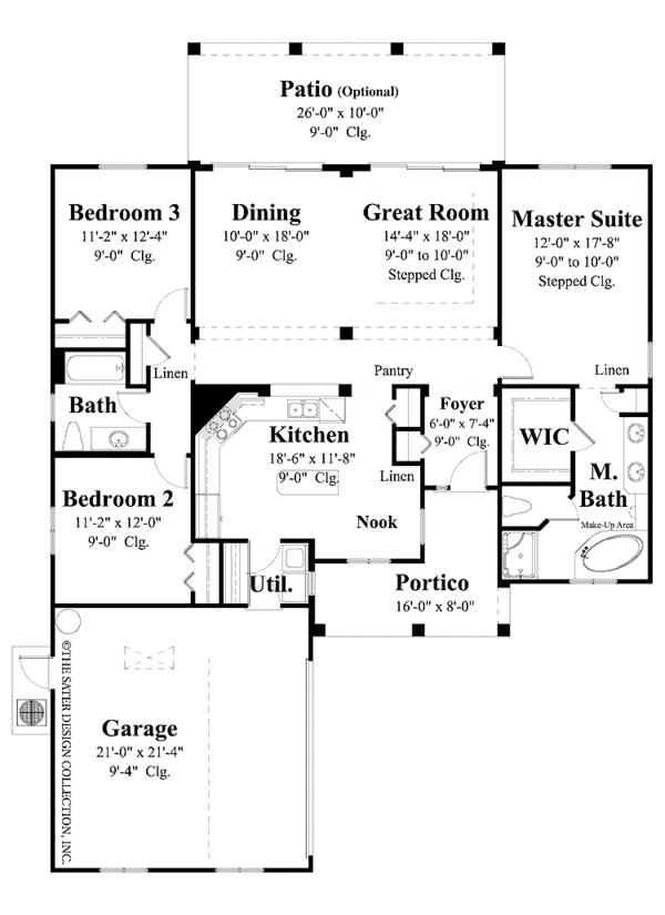 House Design - Country Floor Plan - Main Floor Plan #930-364