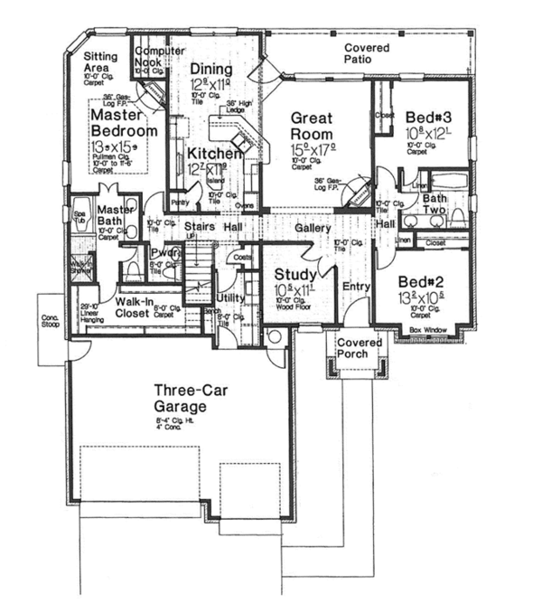 Home Plan - Country Floor Plan - Main Floor Plan #310-1272