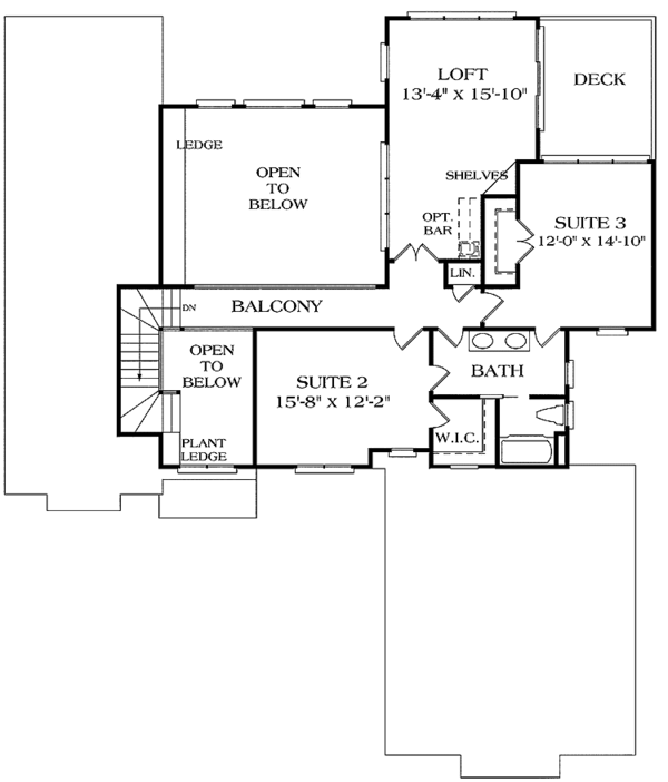 House Design - Traditional Floor Plan - Upper Floor Plan #453-158