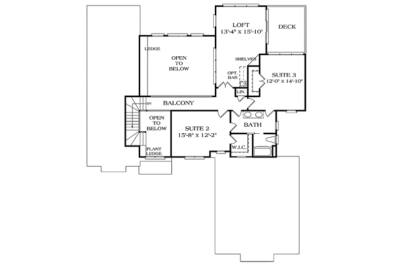 House Plan Design - Floor Plan - Upper Floor for Traditional House Plan #453-158 - 4 bed, 3 bath