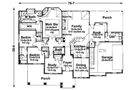 Floor Plan - Main Floor for European House Plan #120-239 - 3 bed, 3 bath