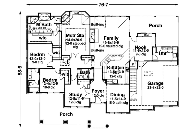 Home Plan - Floor Plan - Main Floor for European House Plan #120-239 - 3 bed, 3 bath