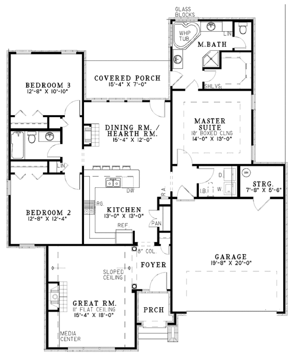Home Plan - Ranch Floor Plan - Main Floor Plan #17-2951