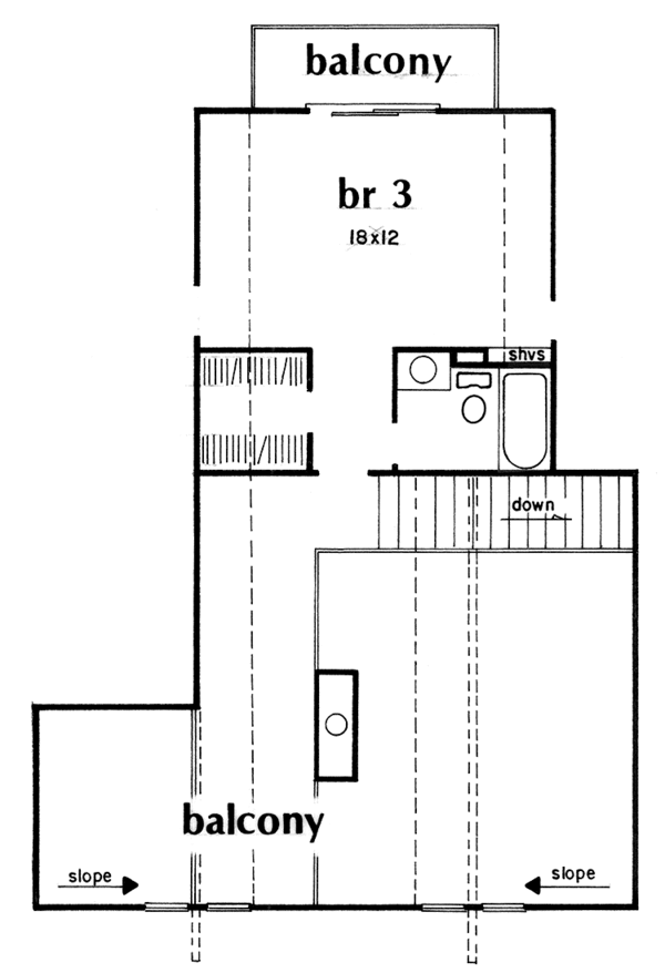 House Plan Design - Contemporary Floor Plan - Upper Floor Plan #36-528