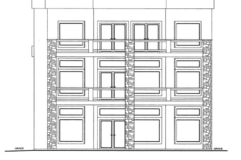 Home Plan - Exterior - Rear Elevation for Contemporary House Plan #117-862 - 3 bed, 3 bath