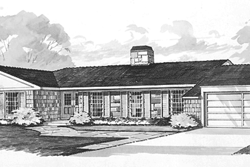 House Blueprint - Ranch Exterior - Front Elevation Plan #72-562