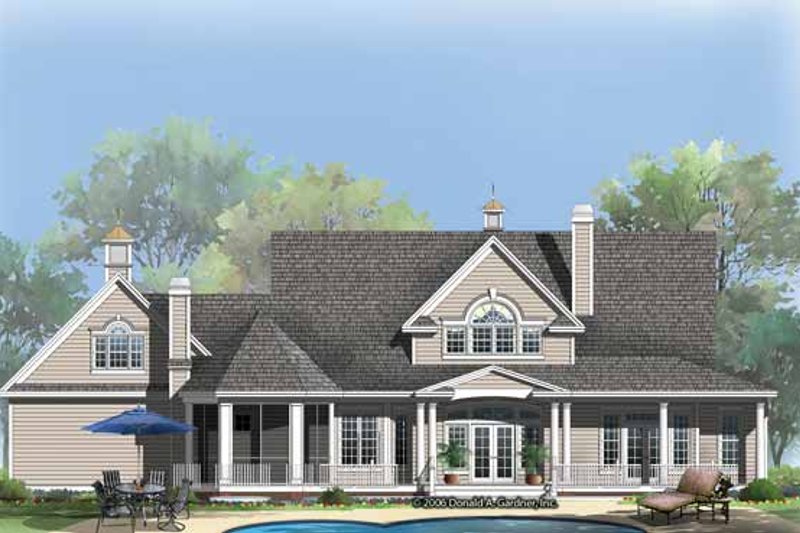 Home Plan - Exterior - Rear Elevation for Country House Plan #929-857 - 3 bed, 3 bath