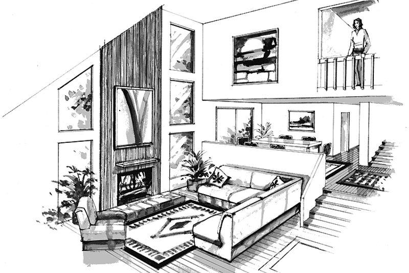 House Plan Design - Interior - Family Room for Contemporary House Plan #314-212 - 3 bed, 2 bath