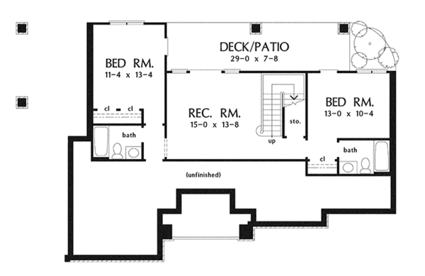 Dream House Plan - Craftsman Floor Plan - Lower Floor Plan #929-946