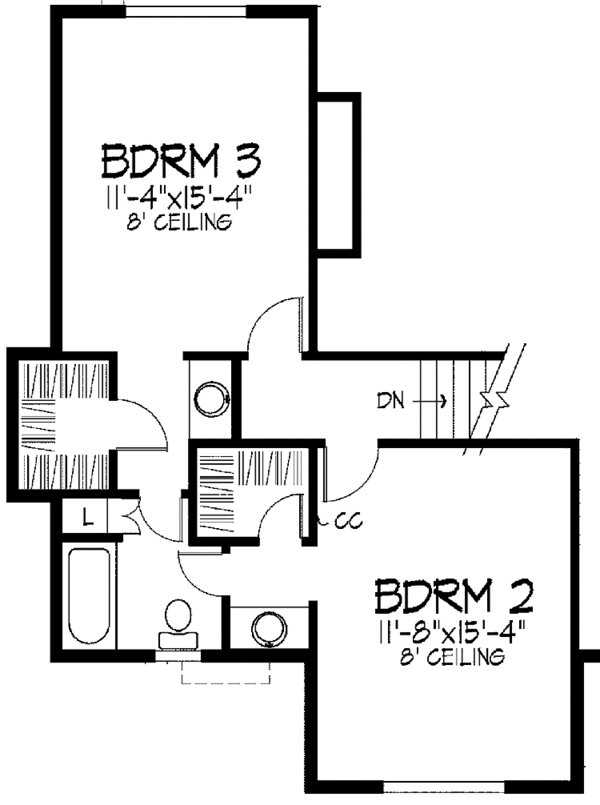 House Plan Design - Traditional Floor Plan - Upper Floor Plan #51-780