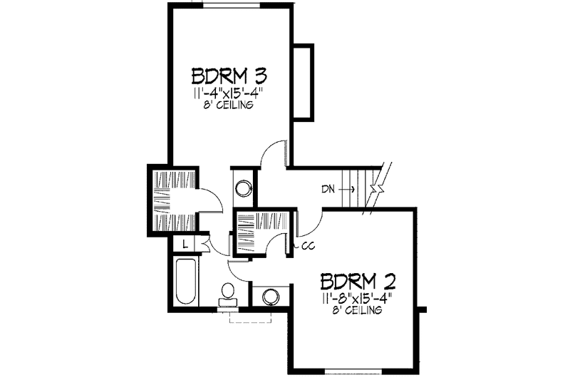 Dream House Plan - Floor Plan - Upper Floor for Traditional House Plan #51-780 - 3 bed, 2.5 bath