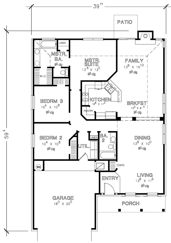 House Plan Design - Country Floor Plan - Main Floor Plan #472-410