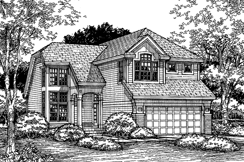 Home Plan - Exterior - Front Elevation 3 for Contemporary House Plan #320-636 - 4 bed, 2.5 bath
