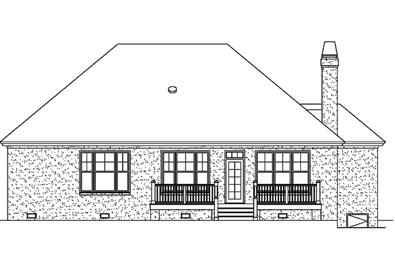Home Plan - Exterior - Rear Elevation 1 for Ranch House Plan #929-592 - 3 bed, 2 bath