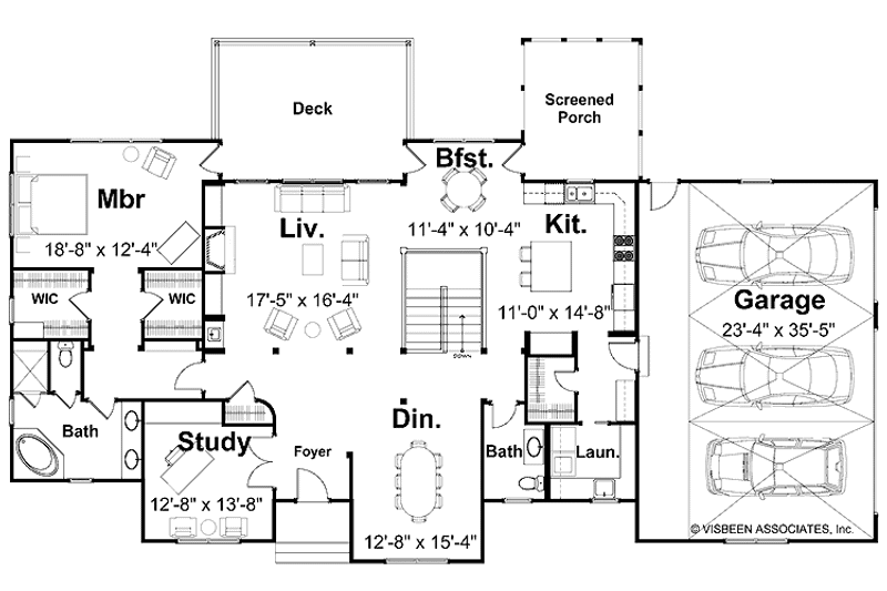 Home Plan - Floor Plan - Main Floor for Craftsman House Plan #928-51 - 4 bed, 3.5 bath