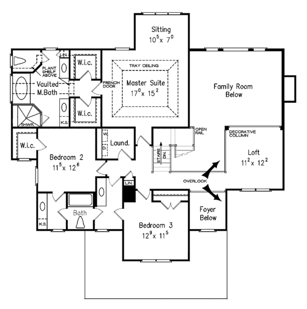 Home Plan - Country Floor Plan - Upper Floor Plan #927-167