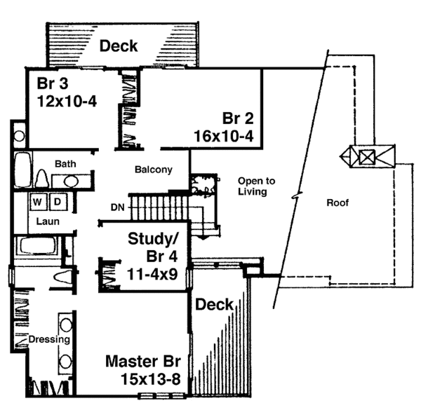 Architectural House Design - Contemporary Floor Plan - Upper Floor Plan #320-862