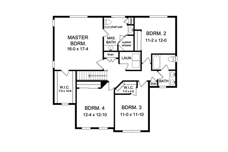 House Plan Design - Floor Plan - Upper Floor for Colonial House Plan #1010-130 - 4 bed, 2.5 bath