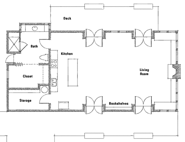 Home Plan - Cabin Floor Plan - Main Floor Plan #982-1