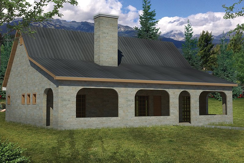 Home Plan - Exterior - Rear Elevation for Cottage House Plan #1061-10 - 3 bed, 2 bath