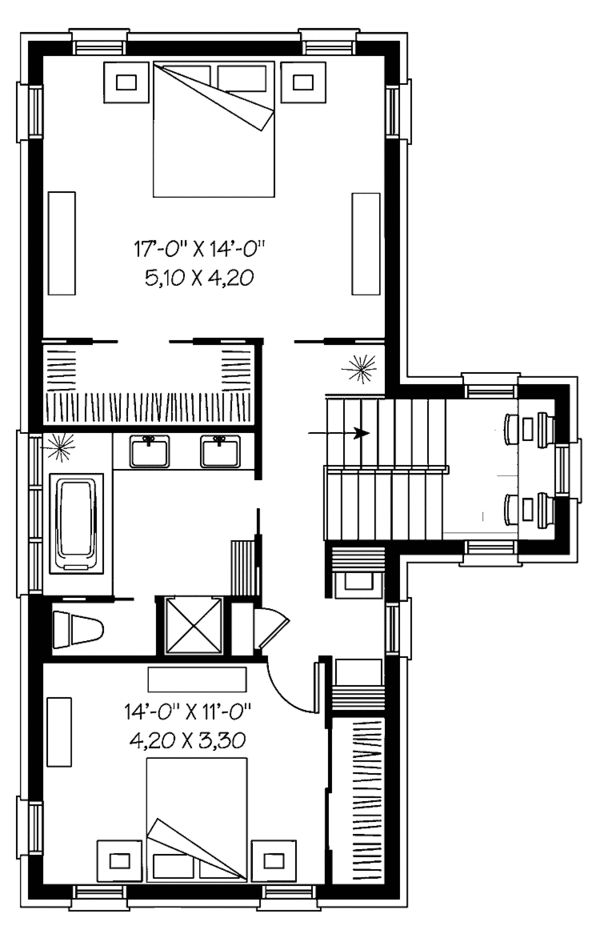 Architectural House Design - Contemporary Floor Plan - Upper Floor Plan #23-2369