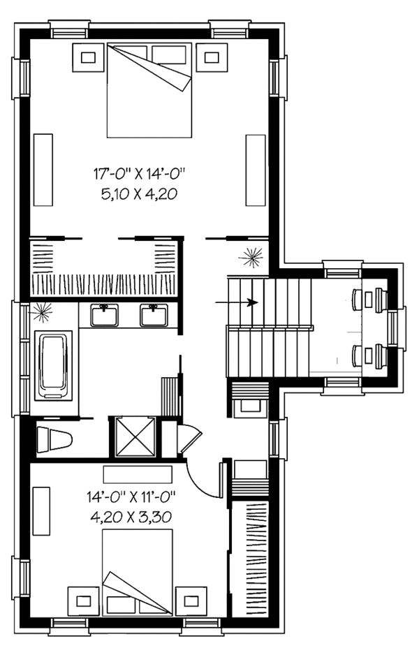 Home Plan - Contemporary Floor Plan - Upper Floor Plan #23-2369