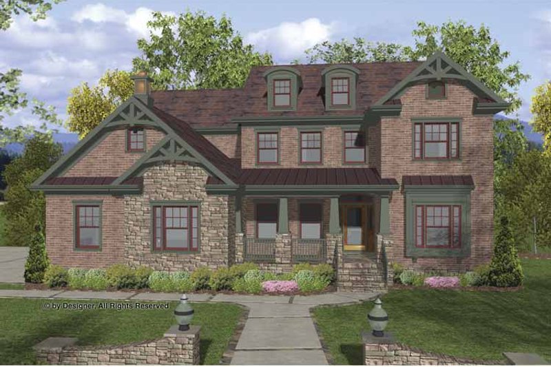 Home Plan - Exterior - Front Elevation 3 for Traditional House Plan #56-681 - 4 bed, 4 bath