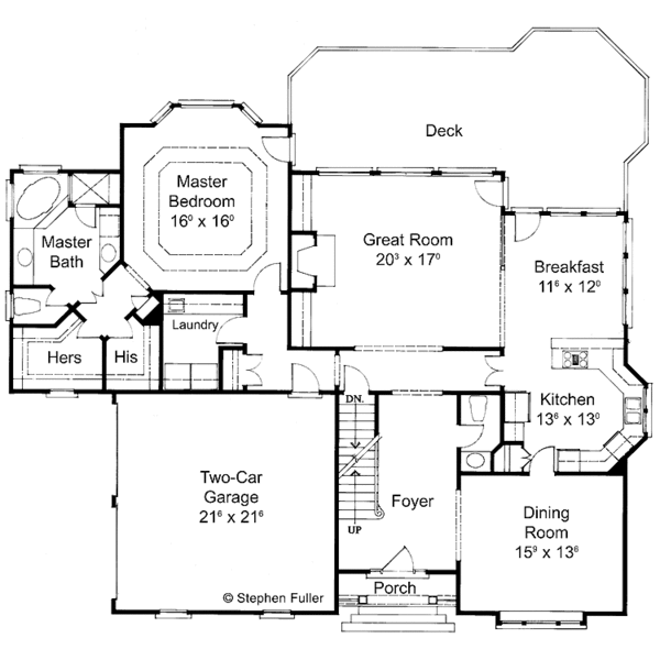 Home Plan - Colonial Floor Plan - Main Floor Plan #429-96